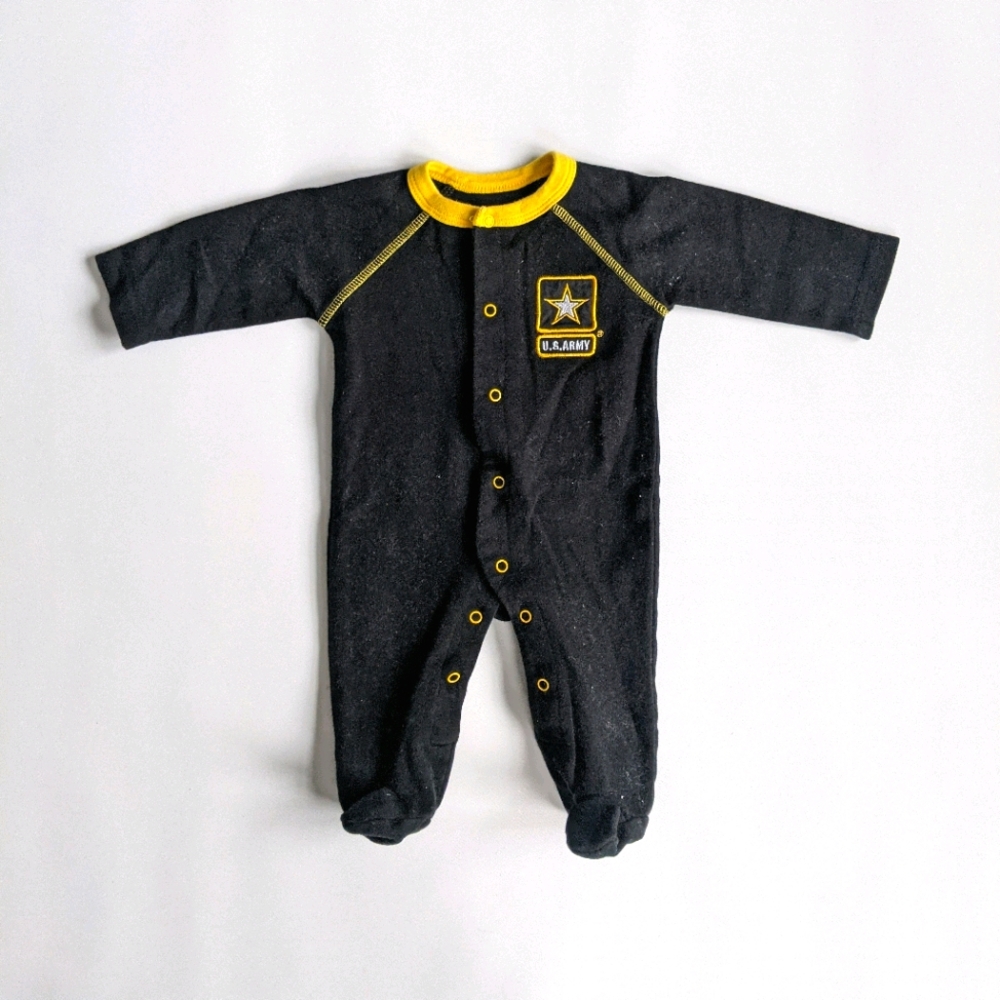 U.S. Army Black and Yellow Footie Jumpsuit